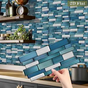 & Plaid Pattern Wall Sticker, 12/ 2D Flat Self-adhesive Wallpaper, Home Decor for Kitchen Living Room Bedroom