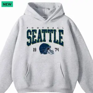 Vintage Seattle Football Crewneck Hoodie - Sweatshirt - Tshirt-, Seattle Team Pullover Hoodie, Vintage Seattle City Hoodie, Seahaw Fan Apparel, Seattle City Football Supporter Gift A1I