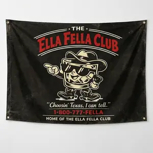 Ellas Fellas Club House Flag, Western Country Concert Graphic House Flag, Vintage Rodeo Music Fan Flag, Gift For Her Him