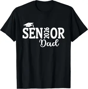 Proud Senior Dad 2026 Senior 2026 Dad Class Of 2026 Father T-Shirt Pure Cotton Graphic Tees Menswear Top: Gifts for Men & Women