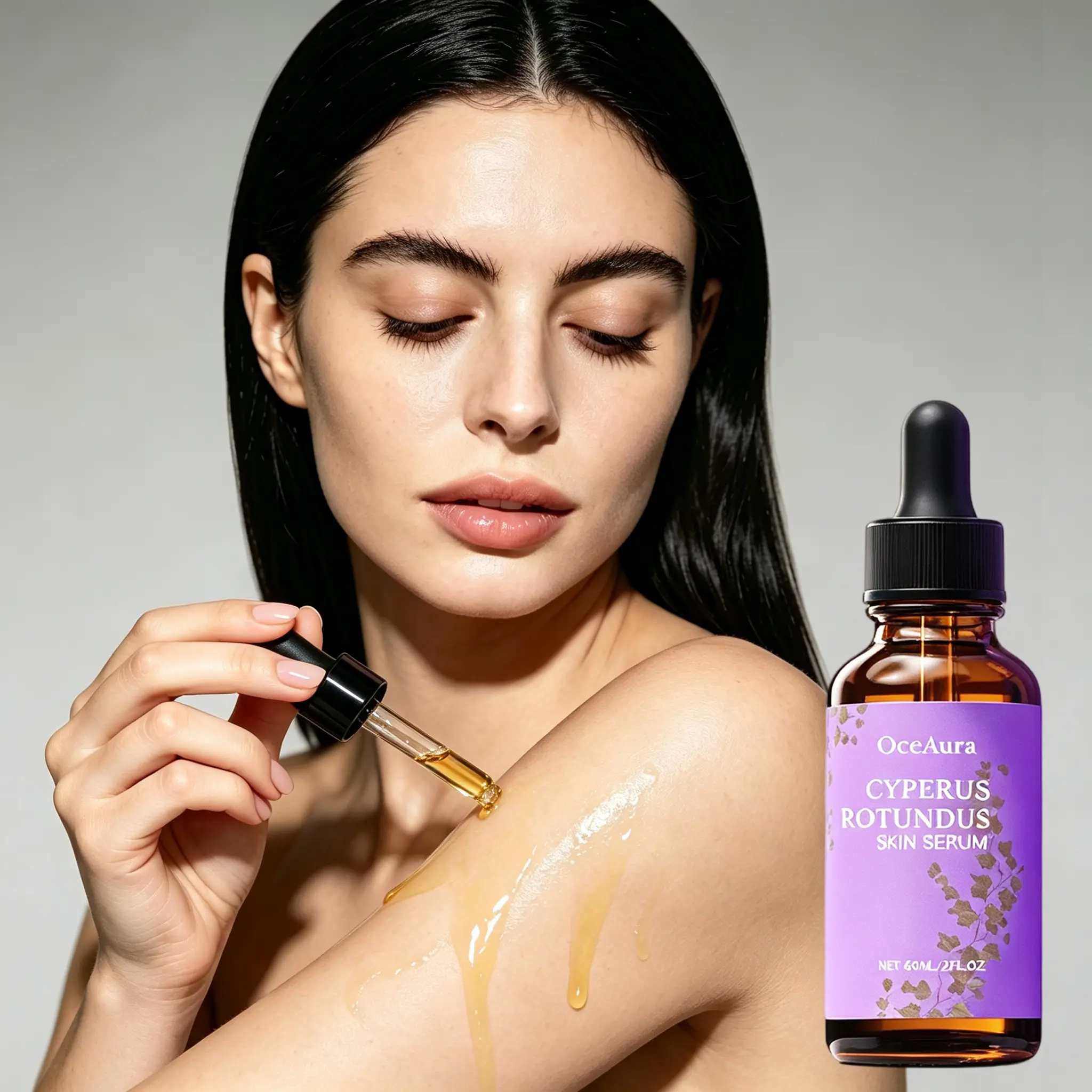 OceAura Cyperus Rotundus Oil Serum - Natural Hair Growth Inhibitor & Strawberry Legs Treatment - Post-Hair Removal Skin Repair Serum with Vitamin E & Olive Oil - Soothing & Hydrating for Sensitive Skin - 2 fl oz #backtoschool