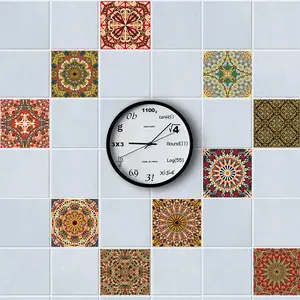 Vintage Pattern Self-Adhesive Tile Sticker - Waterproof and Oil-Proof Kitchen Backsplash Decoration, Home Wall Art