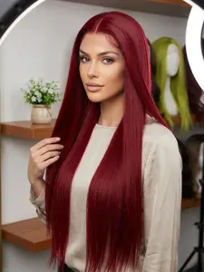Long Straight Wig Cap, Free Parting, 13x4 Lace Natural Hairline, Heat-Resistant Synthetic Fiber, Ideal for Cosplay and Daily Wear, Invisible Wig