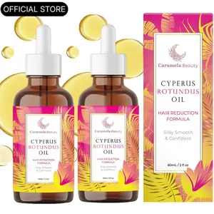 2x Caramela Beauty Cyperus Rotundus Oil - 60ml Natural Cyperus Rotundus Oil For Hair Removal, Moisturizing & Soothing Cyperus Oil For Reducing Body Hair Growth, Hair Removal Oil Ideal for All Skin Types