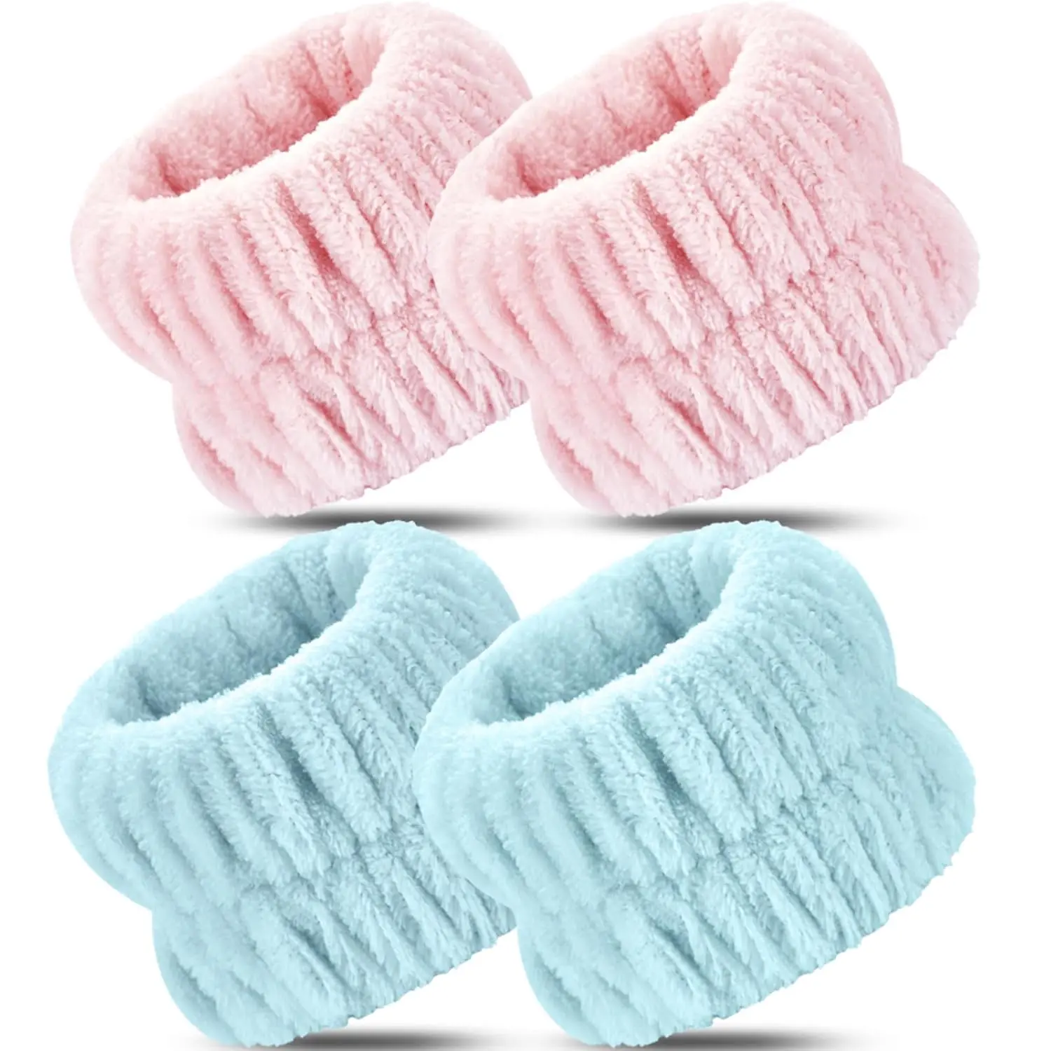 4pcs Microfiber Absorbent Spa Wrist Bands, Arm Wrist Towels for Female Male, Home Supplies Party Gift Wristbands to Prevent Water From Dripping Down Arms