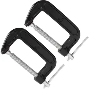 4 Inch C-Clamp Set, Heavy Duty Steel C Clamp Industrial Strength C Clamps for Woodworking, Welding, and Building(2PCs)