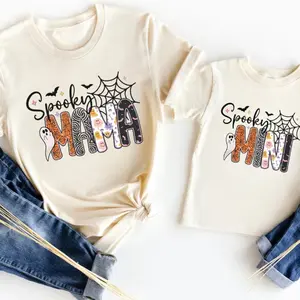 Matching Halloween Shirts, Spooky Mama and Mini Matching T-Shirts, Matching Family Halloween Tee, Matching Spooky Halloween Outfits