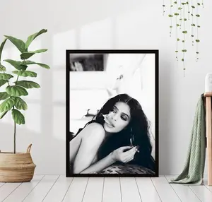 Kylie Jenner Smoking Black & White Vintage Retro Photography Poster, Celebrity Fashion Wall Art, Girl Room Decor
