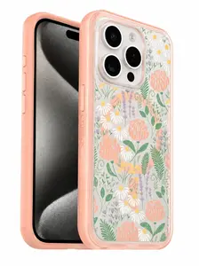 OtterBox iPhone 15 Pro Max Symmetry Series Case - Peachy Bloom With MagSafe