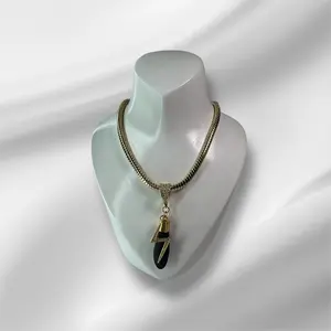 Piedra de Rayo Amuleto de Chango Natural Material Metal Coating Protective Energy Enhancing Daily Wear Special Occasions 21 cm