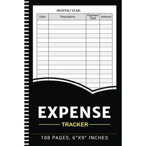 Expense Tracker Notebook: Daily Spending Tracker Bill Organizer Log Book, Budgeting Planner, Money Management Ledger for Personal or Small Business - 108 Pages, A5