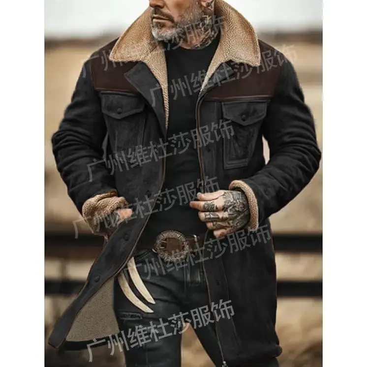 In Stock 2025 Autumn and Winter Men's Coat Suede Multicolor Jacket Multi-Pocket Zipper Coat Clothes Tops Long Sleeve Fabric In Stock 2025 Autumn and Winter Men's Coat Suede Multicolor Jacket Multi-Pocket Zipper Coat Clothes Tops Long Sleeve Fabric