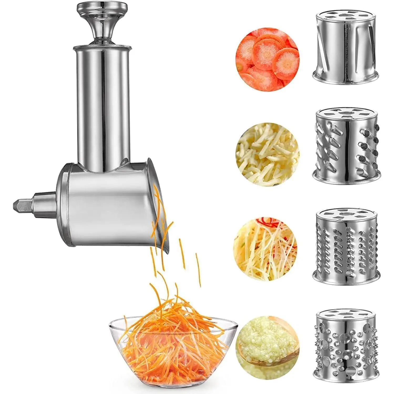 Stainless Steel Slicer Shredder Attachment for  Mixer, Cheese Grater Attachment, Food Slicer for  Mixer, Accessories for