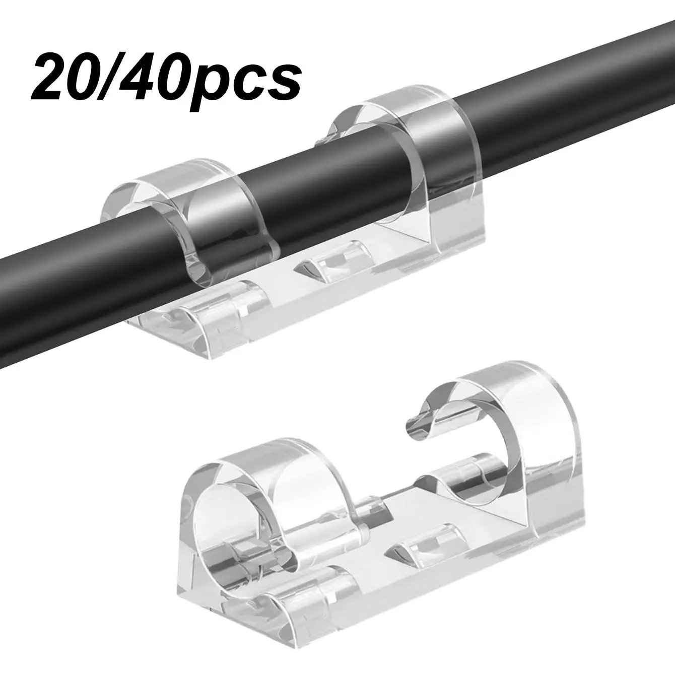 Cable Tidy Wire Clips, 20/40pcs Mini Self Adhesive Space Saving Cable Clips, Desk Organisers for Home Office Bedroom Dormitory, Office Supplies