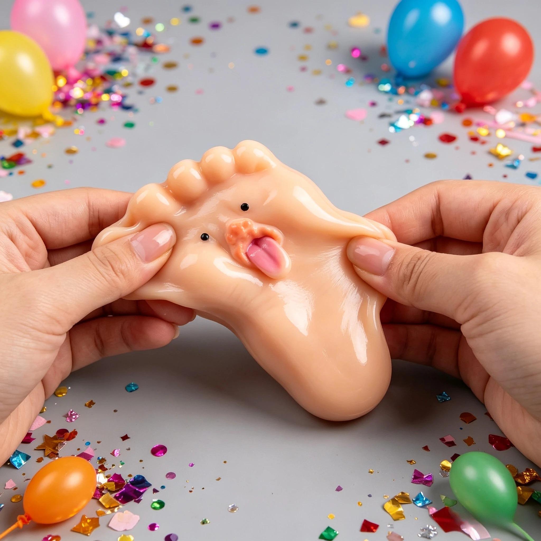 Weird Tongue Foot Squishy Stress Relief Toy - Soft, High-Elasticity Stretch Squeeze Fidget Toy, Prank Party Novelty Gift, Desktop Decor for Teens & Adults, Adults/Teens