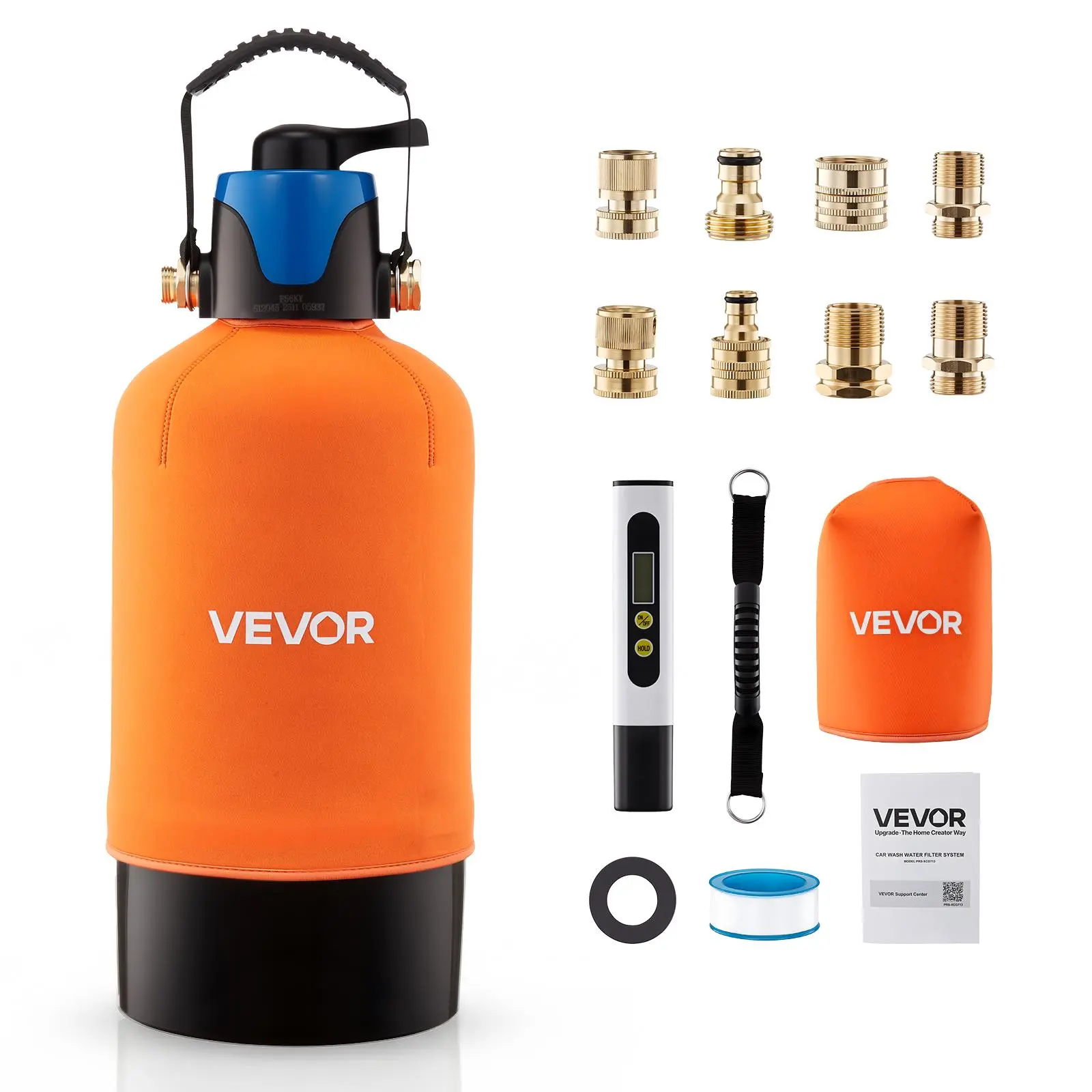 【BackToSchool】VEVOR Deionized Water System for Car Wash, Spotless Car Wash Water System with 10L DI Resin, Bypass Valve & TDS Meter, Spot-Free Deionized Water Filter for Cars RVs Motorcycles Windows