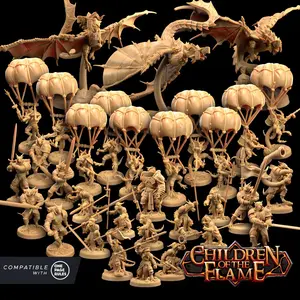 Children of the Flame Wargaming Starter Army |The Dragon Trappers Lodge 32mm Scale One Page Rules RPG Tabletop DnD Mini Dungeons and Dragons