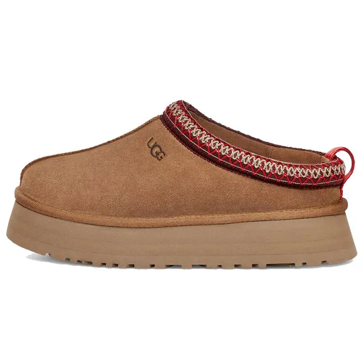 Women's UGG Tazz Fleece-Lined Slide Slippers - Chestnut, Minimalist Design, Protective Toe, Enhanced Cushioning, Premium Suede, UGGplush Lining, Shoe, Footwear