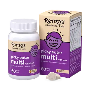 Renzo's Vitamins Picky Eater Multivitamin with Iron for Kids - 60 Melty Tabs Renzo's Vitamins Picky Eater Multivitamin with Iron for Kids - 60 Melty Tabs