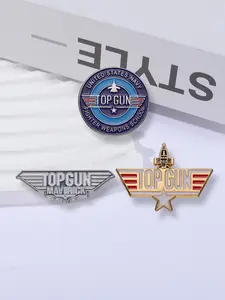 3pcs/set Top Gun Fighter Pilot Enamel Pin ,Action Movie Maverick Badge Gold Silver Color Star Brooches ,Unisex Daily Wear Accessory ,Backpack Hat Sweater Badge Fashion Jewelry, Perfect Gift for Friends Colleagues