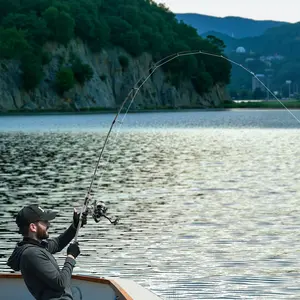 VEVOR Rod and Fishing Reel Combo, IM7 Carbon Fiber Spinning Rod and Reel Combo, Bass Fishing Pole with 7 ft Two-Piece Rods, 7+1 Ball Bearings, EVA Handle, Stainless Steel Guides with Ceramic Rings