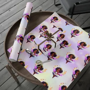 Black African American Angel Teen Black Girl Magic Birthday or Christmas Wrapping Paper wrap paper