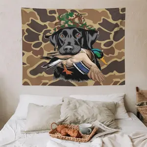 Camouflage Shot Caller Duck Hunting Tapestry Poster For Decorate Clubs Concerts Bars University Dormitories Living Rooms Bedrooms Print Peach