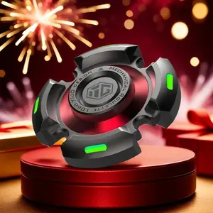 YIJOO Glowing Advanced Gold Night Light High-Speed Finger Spinner Toy, Stress Relief Unisex Starry Sky Version for Boys, Steel Finger Slider