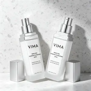 Vima Color Changing Foundation 1 fl oz, SPF 30 Sunscreen Infused, Fragrance-Free & Paraben-Free Vegan Formula, Lightweight Long-Wearing Coverage