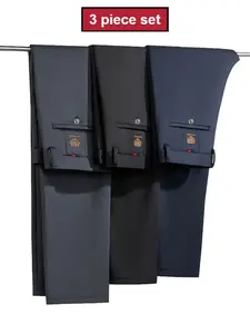 3piece set Men's New Loose Straight Leg Elastic Formal Pants, Business Attire Clothes, Business Tiger Head Western Style, All Seasons, Casual & Formal Wear, Anti-Wrinkle Comfort