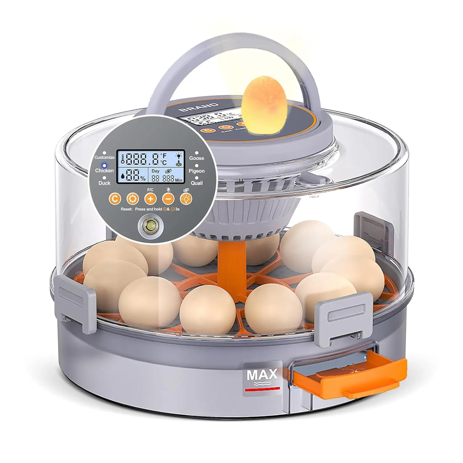 12 Egg Incubator With Automatic Egg Turning And Humidity Control 760 °   Turner,Incubators For Hatching Eggs, High Hatchr For Chicken Duck Quail Pigeon,Science Classroom, Home