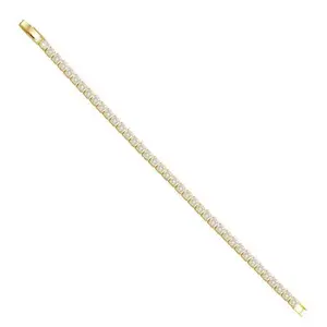 EVRY JEWELS Gold or Silver Plated Women's Sparkly Tennis Bracelet