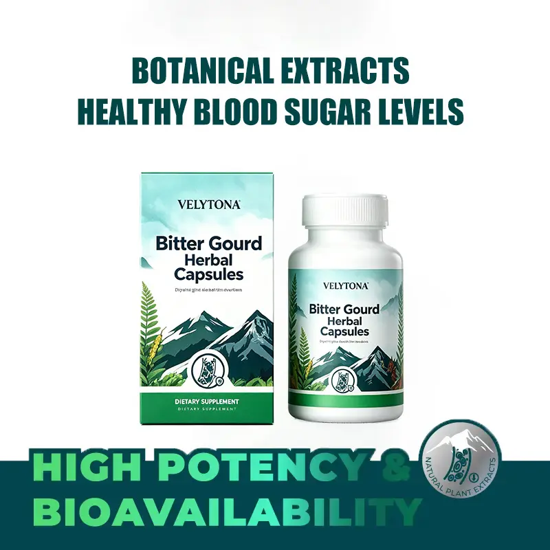 VELYTONA Spiny Bitter Gourd Herbal Supplement Capsuleswith Extracts of Bitter Gourd, Cinnamon, Ginseng, MulberryLeaves & More
