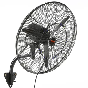 24-Inch Metal Wall-Mount Misting Fan, Corded Unit, 3-Speed High Velocity (Max 7000 CFM), Waterproof Oscillating Industrial Fan, Cooling Mist, Commercial/Residential Use, ETL Listed, Black