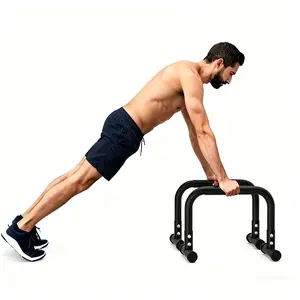 RELIFE REBUILD YOUR LIFE Push Up Bar & 14" High Parallettes Bars Dip Station with Foam Handles, No Wobbling Dip Bars for Handstand, L-Sit, Gymnastics