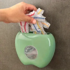 1-piece multifunctional apple-shaped wall-mounted storage box for plastic packaging and food lids, non-waterproof plastic container with unique sealing