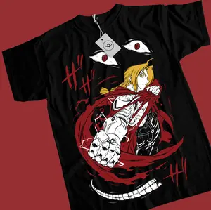 Fullmetal Alchemist T- Shirt FMA Brotherhood Edward Elric Alphonse Elric Shirt