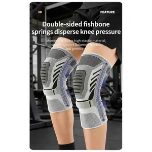 Summer Thin Knitted Breathable Sports Knee Pads with Spring Support for Knee Joint, Non-Slip Sleeve for Men, Professional Protective Gear Wholesale