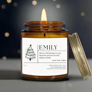 Custom Message Christmas Candles, Personalized Christmas Candle, Custom Name Candle, Holiday Gift, Merry Christmas Candle for Friends