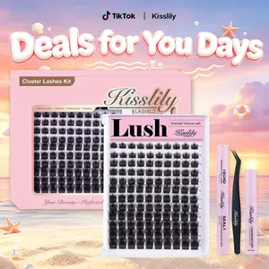 Lush | Kisslily Voluminous Manga Spike Lashes, Waterproof & Super Soft & Thin Band Too | Waterproof Long-Lasting  Daily Volume Style Beginner-Friendly DIY Lashes for Flawless Voluminous Look Trendy Must-Have Clusters #DealsforYouDays #SummerWins summerwin