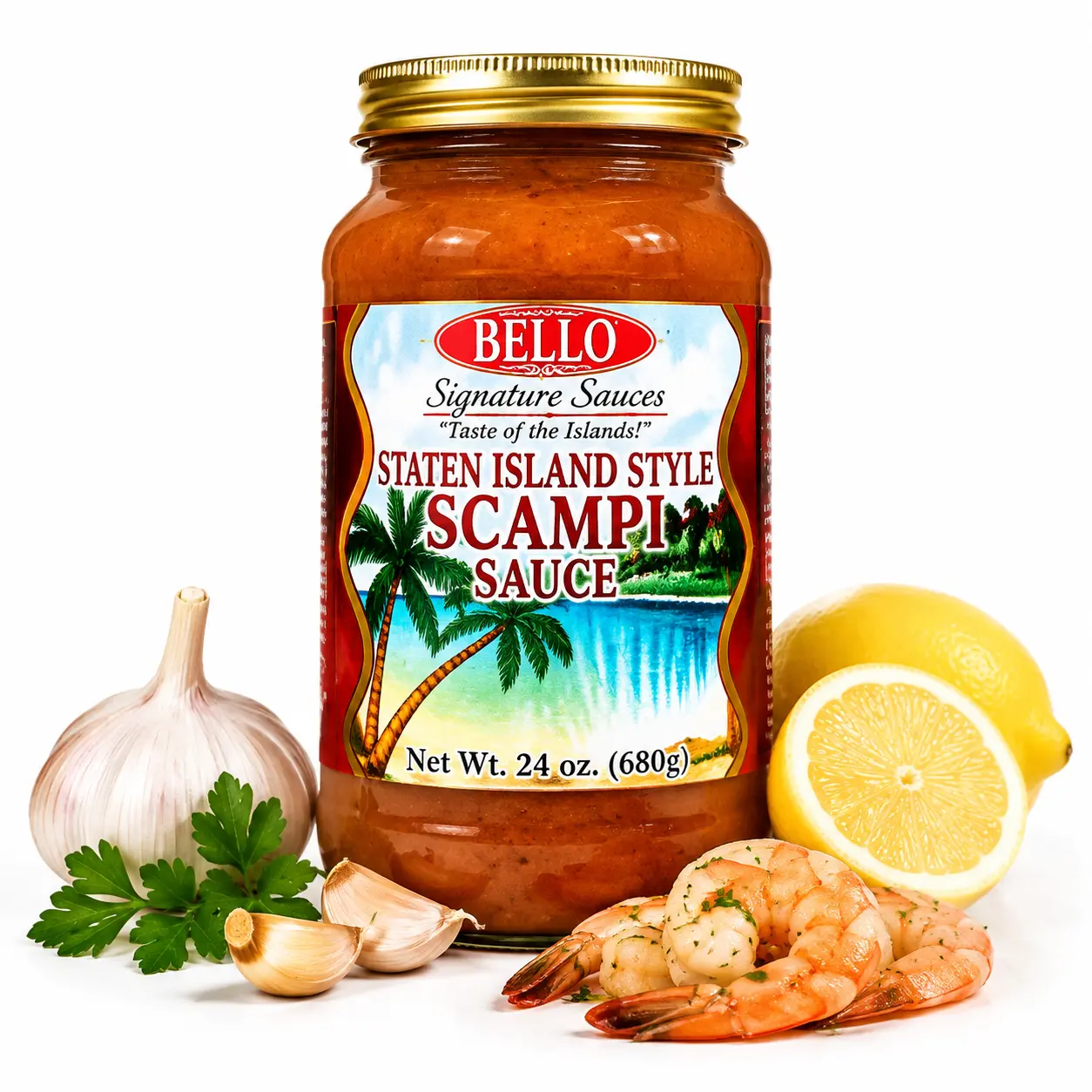 Bello Signature Staten Island Style Scampi Sauce – Garlic Butter Seafood Sauce with Rich Italian-Inspired Flavor – Premium Cooking Sauce for Shrimp, Lobster, Seafood, Pasta, Fish & Gourmet Recipes – Restaurant Style Scampi Sauce for Home Chefs