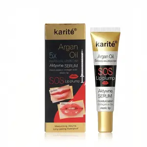 Karite Moroccan Nut Oil Plumping Lip Serum - 5x Hyaluronic Acid, Mask, Moisturizer, Lipstick Primer, SOS Emergency Care with Vitamins