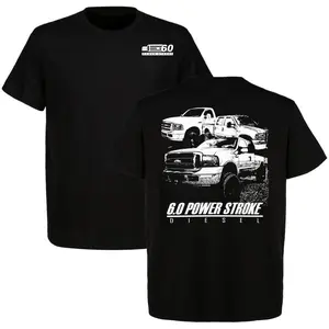 Ford Trucks 6.0 Power Stroke T-Shirt Men’s Cotton Short Sleeve Car Graphic T-Shirt Casual Menswear