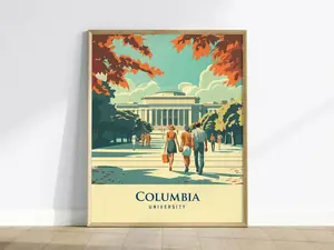 Columbia University Wall Art, New York City Campus Art Print, Ivy League College Wall Decor, Graduation Gift, Unframed University Poster