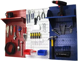 Patriot 4ft Pegboard Tool Storage Kit - Red, White & Blue with Essential Tools and Storage Solutions, Includes Essential Tools for Home and Office Use