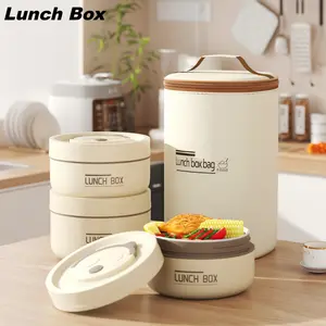 4PCS Insulated Stainless Steel Lunch Box with Carry Bag - Leakproof, High Capacity for Office, School, & Camping