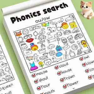 Cross-Border Look Find Toddler Early Education Coloring Book, Enhance Observation Focus Fun Drawing Book, Kids Learning Activity