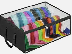 2PCS Clear Baseball Hat Storage Dust Bag Organizer with Secure Zipper Closure for Closets Shelves Travel - Cover