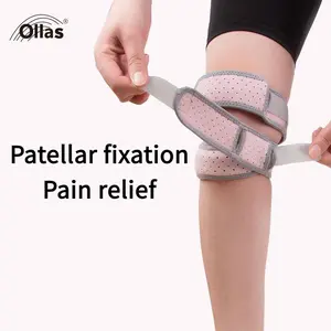 Ollas Compression Dual Adjustable Patella Knee Brace for Pain Relief Ventilated Breathable Support for Running Jumper Gym Exercise Joints Muscles