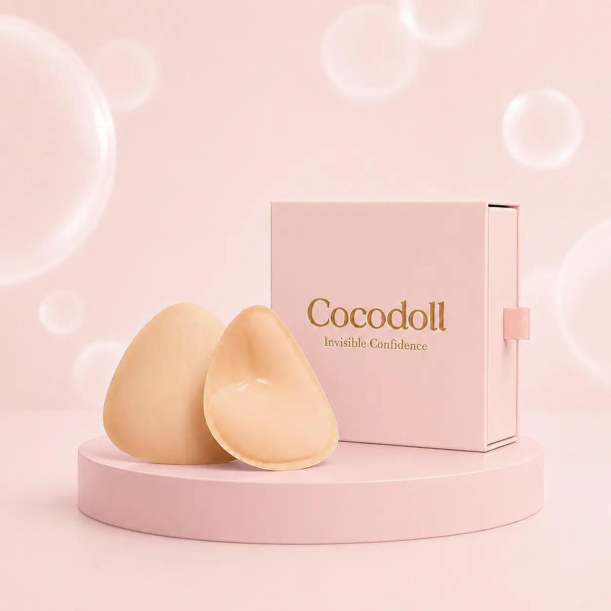 Cocodoll Push Up Adhesive Inserts for Women, Reusable Teardrop Bra Padding for Invisible Lift and Natural Enhancement for Swimsuits